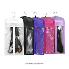 Custom Wig Dustproof Hanging Bag with Zipper & Hook